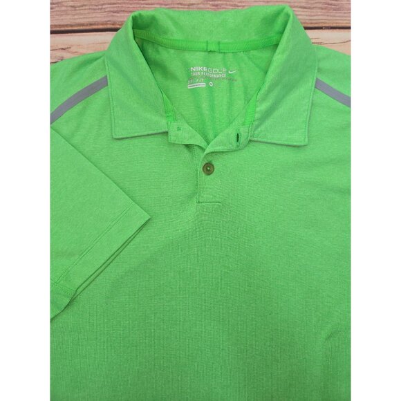 Nike Golf Tour Performance Dri-Fit Polo Shirt Medium Green - Picture 4 of 7